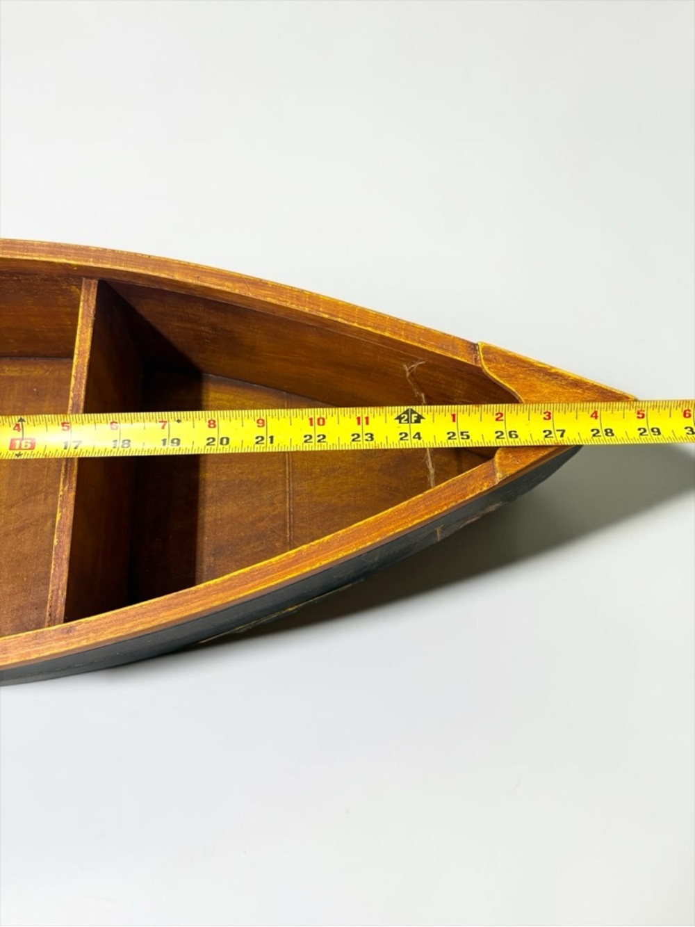 Vintage Wood Canoe Boat & Oars Trinket Display Hanging Or Freestanding Shelf 29” - Picture 12 of 16